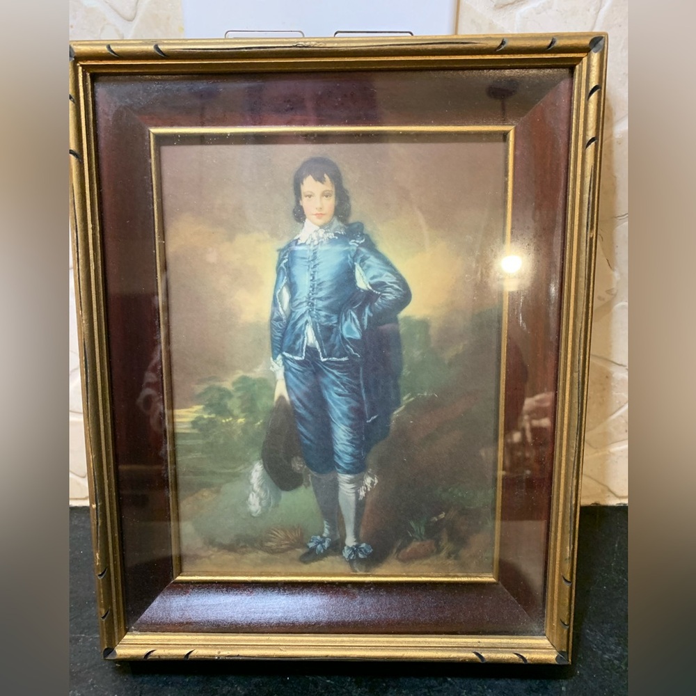 VINTAGE | Framed Blue Boy Print